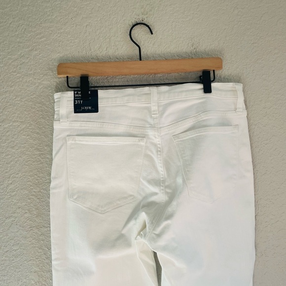 J. crew Mid Rise Skinny Jean White Denim NWT 31 tall - Picture 5 of 10